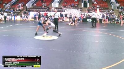 70 lbs Champ. Round 1 - Dakotah Saunders, Columbus DeSales vs Jaxton Coyer, Michigan West WC