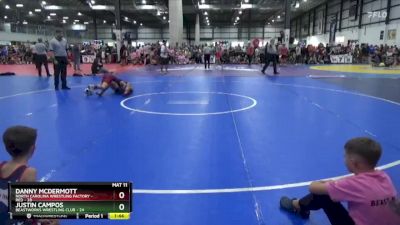 95 lbs Semis (4 Team) - Justin Campos, BEASTWORKS WRESTLING CLUB vs DANNY MCDERMOTT, NORTH CAROLINA WRESTLING FACTORY - RED