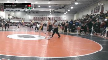 120 lbs Quarterfinal - Conlan Geary, Hanover vs Jason Kouyoumdjian, Lynnfield/N.Reading