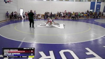 58 lbs Round 3 - Amaya Hinojosa, Goldman`s Wrestling Academy Of The Rockies vs Brynlee Sorensen, Poway Wrestling