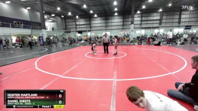 70 lbs Round 4 (6 Team) - Hunter Martland, NORTH CAROLINA WRESTLING FACTORY vs Daniel Sheets, GREAT NECK WC - GREEN