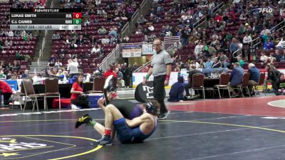 127 lbs Consi 3 - Lukas Smith, Berlin Brothersvalley vs C.J. Caines, Hanover Area