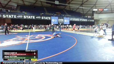 49 lbs Champ. Round 1 - Noah Sutton, Thunder Mountain Wrestling Club vs Brian Hart Iii, Hoquiam Jr. Grizzly Wrestling Club