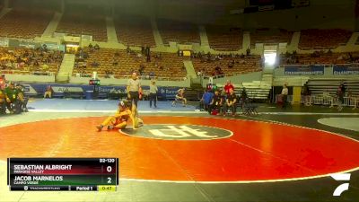 D2-120 lbs Cons. Round 2 - Sebastian Albright, Paradise Valley vs Jacob Marnelos, Campo Verde