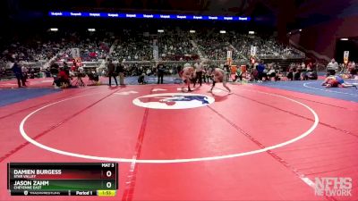 4A-175 lbs Quarterfinal - Damien Burgess, Star Valley vs Jason Zahm, Cheyenne East