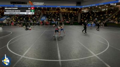 132 lbs Prelim - Malakai Olson, Albert Lea Area vs Nicholas Garcia, Aurora (Marmion Academy)