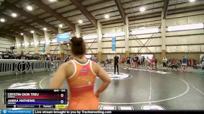 135 lbs Quarterfinal - Crystin-Dior Treu, Hawaii vs Aneka Mathews, Nevada