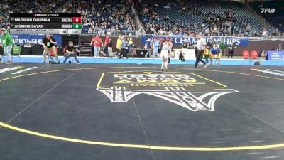 Girls-100 lbs Cons. Round 1 - Madison Chipman, Middleville Thornapple Kellogg (Girls) vs Jasmine Sayan, Birch Run (Girls)