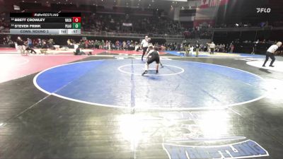 132 lbs Cons. Round 2 - Steven Frink, Placer vs Brett Crowley, Vacaville