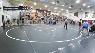 113 lbs Cons. Round 4 - Christopher Chavez, Valencia/Placentia vs Anthony Hernandez, Santa Ana