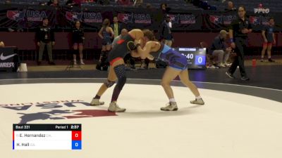53 lbs Champ. Round 1 - Eden Hernandez, California vs Hannah Hall, Colorado