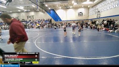 63 lbs 1st Place Match - Theodore Colman, Charger Wrestling Club vs Beau Balliett, Roy Wrestling Club