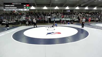 138 lbs 3rd Place Match - Deven Lopez, Duran Wrestling Club vs Gage Spurgeon, Sebolt Wrestling Academy