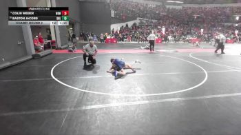 100 lbs Champ. Round 2 - Colin Weber, West Bend Wildcats vs Easton Jacobs, Demons WC (Burlington)