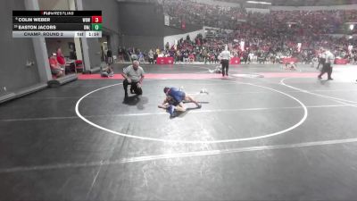 100 lbs Champ. Round 2 - Colin Weber, West Bend Wildcats vs Easton Jacobs, Demons WC (Burlington)