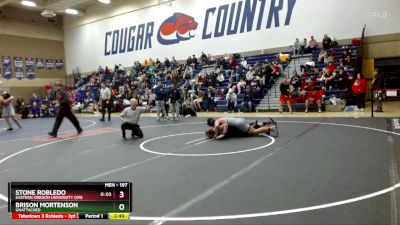 197 lbs Champ. Round 1 - Brison Mortenson, Unattached vs Stone Robledo, Eastern Oregon University (OR)