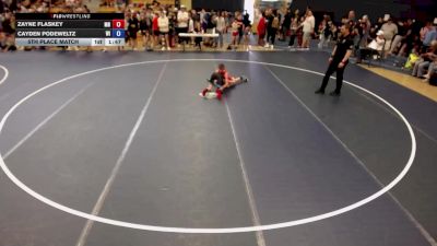 84 lbs 5th Place Match - Zayne Flaskey, MN vs Cayden Podeweltz, WI