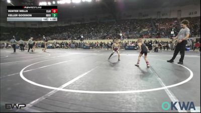 49 lbs Round Of 16 - Hunter Wells, Claremore Wrestling Club vs Keller Goodson, Rough Riders