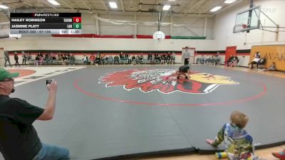 97-108 lbs Round 3 - Jasmine Platt, Lander Middle School vs Hailey Robinson, Thermopolis Middle School