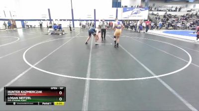 197 lbs Cons. Round 3 - Logan Neitzel, UW-Stevens Point vs Hunter Kazmierczak, Wheaton College