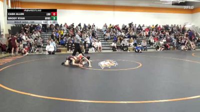 100 lbs Quarterfinal - Brody Ryan, Mount Vernon Wrestling Club vs Cash Allen, LMWC