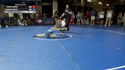 77 lbs Cons. Quarters - David Harris, Toss Em Up Wrestling Academy vs Hudson Beach, Ragin Raisins Wrestling