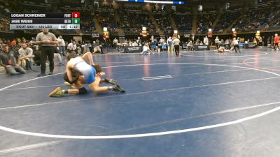 125 lbs Quarterfinal - Logan Schreiner, Fort LeBoeuf vs Jase Weiss, Beth Center