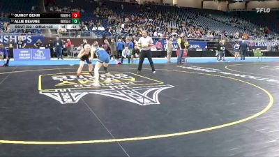 Girls-125 lbs Cons. Round 3 - Quincy Behm, Ann Arbor Pioneer (Girls) vs Allie Beaune, Marysville (Girls)