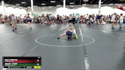 72 lbs Round 2 (6 Team) - Sam Forman, CTWHALE vs Brody Codd, Xtreme Team