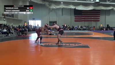285 lbs Quarterfinal - Scotty Edwards, Muskingum vs Nicholas Cook, Roanoke College