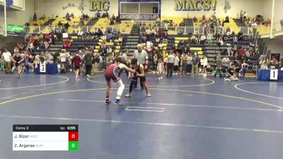 130 lbs Consy 3 - Joel Rizor, West Greene vs Zanetos Argeras, Alpha WC