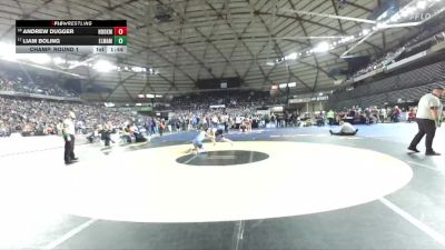 Boys 1A 165 lbs Champ. Round 1 - Liam Boling, Elma vs Andrew Dugger, Nooksack Valley