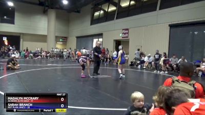 130 lbs Round 4 (6 Team) - Madalyn McCrary, Alabama Elite Gold vs Sarah Branch, Not Plain Jane`s