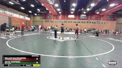 133 lbs Semifinal - Devin Martinez, Rio Hondo vs William Baumgarten, College Of The Redwoods