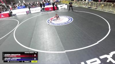 70 lbs Cons. Semi - Jaxon Crisantos, Orange County RTC vs Julian Lawrence, Red Wave Wrestling