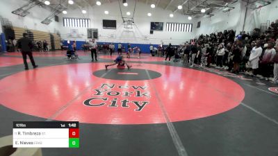 101 lbs Round Of 32 - River Timbreza, St. Joseph By The Sea vs Esteban Nieves, Erasmus Hall