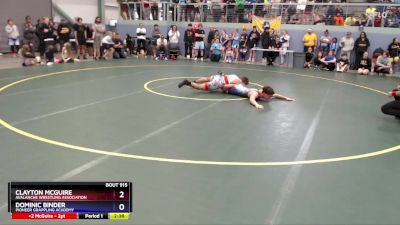 157 lbs Semifinal - Dominic Binder, Pioneer Grappling Academy vs Clayton McGuire, Avalanche Wrestling Association