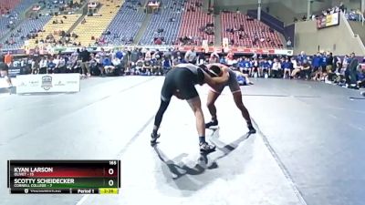 165 lbs Finals (2 Team) - Scotty Scheidecker, Cornell College vs Kyan Larson, Olivet