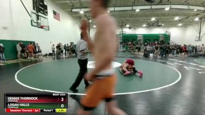 138 lbs Quarterfinal - Dennis Thornock, Riverton vs Logan Halls, Cokeville