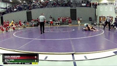 157 lbs 2nd Wrestleback (8 Team) - Gavin Winegard, Evansville Mater Dei vs Seth Syra, Avon