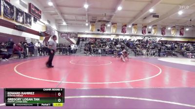 120 lbs Champ. Round 3 - Gregory Logan Tan, Martin Luther King vs Edward Ramirez, Rancho Mirage