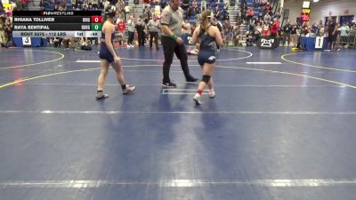 112 lbs Consy 4 - Rhiana Tolliver, Ringgold vs Raya Sentipal, Burgettstown