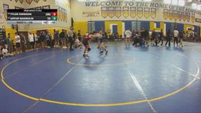 106 lbs Cons. Round 4 - Tyler Swinson, Wellington Wrestling Club vs Artur Nasibulin, Palmetto
