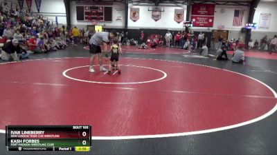 Quarterfinal - Ivar Lineberry, New London Tiger Cub Wrestling vs Kash Forbes, Fort Madison Wrestling Club