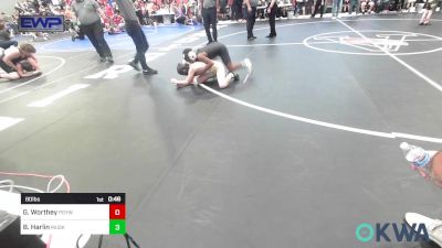 80 lbs Rr Rnd 1 - Gabriel Worthey, Prairie Grove Youth Wrestling vs Bryce Harlin, Muskogee Rougher Youth Wrestling