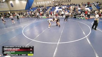 175 lbs Cons. Semi - Fernando Recinos, Uintah Jr High Wrestling vs Jaxson Saafi, West Jordan