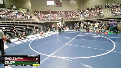 87 lbs Quarterfinal - Braden Thompson, Colorado Outlaws vs Kael Gritz, Dove Creek