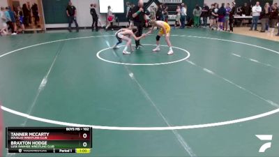 102 lbs Cons. Round 2 - Tanner McCarty, Douglas Wrestling Club vs Braxton Hodge, Lusk Rawhide Wrestling Club