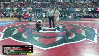 G - 145 lbs Champ. Round 1 - Emerson Eckhardt, Billings Senior High School (Girls) vs Baely Norris, Butte (Girls)