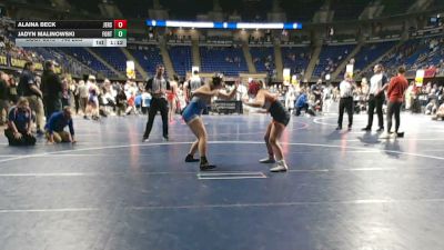 148 lbs 7th Place - Alaina Beck, Jersey Shore vs Jadyn Malinowski, Fort LeBoeuf